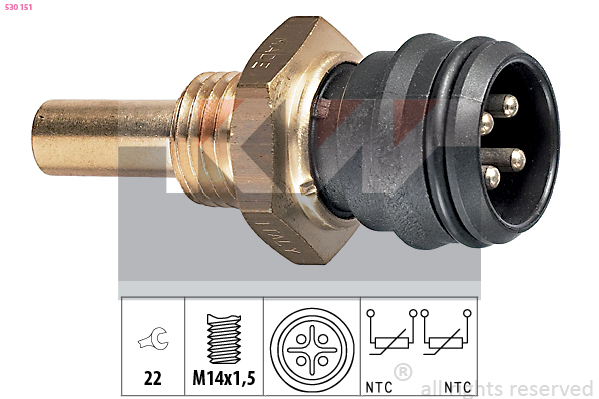 Senzor,temperatura lichid de racire 530 151 KW
